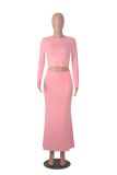 Comfortable short sleeved long skirt two-piece set