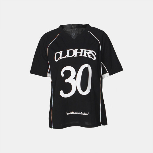 Letter printed loose T-shirt short sleeved top