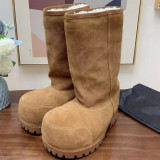 Big headed snow bread boots with thick soles that rise below the knee high cotton boots