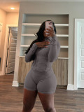 Sports tight fitting long sleeved shorts two-piece set