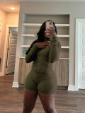 Sports tight fitting long sleeved shorts two-piece set