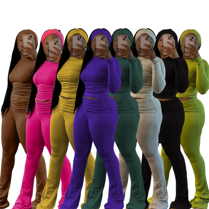Slim fit elastic band headscarf set