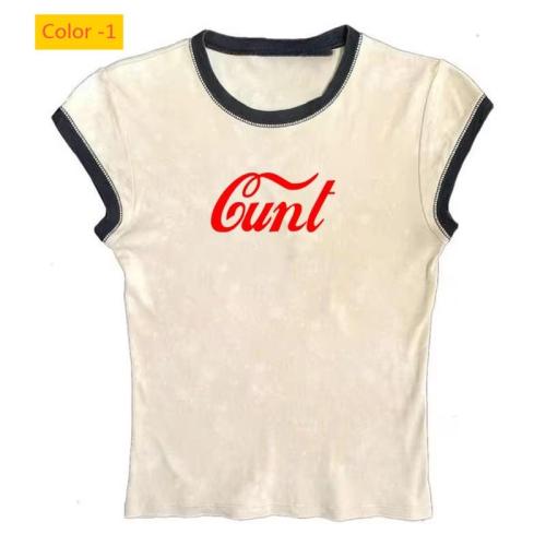 English short sleeved shirt with exposed navel and short T-shirt top