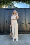 Short sleeved and long pants two-piece set