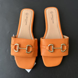 One size large women's sandals with metal buckle for women