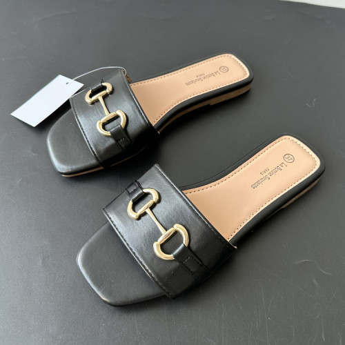One size large women's sandals with metal buckle for women