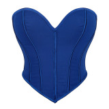 Matte patterned strapless top T8463