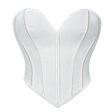 Matte patterned strapless top T8463