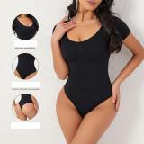 Large size short sleeved hip lifting one-piece shapewear