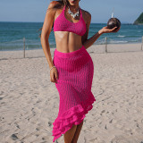 Bikini Strap Oblique Skirt Set Hoodie