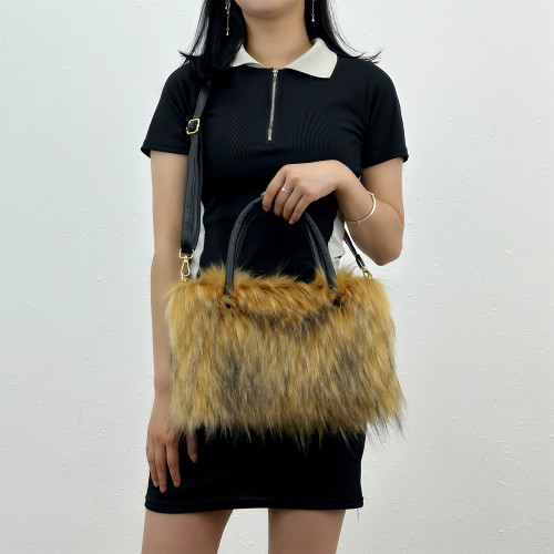 Square plush large capacity tote bag