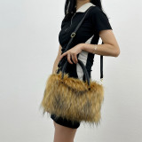 Square plush large capacity tote bag