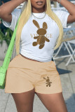 Printed shorts casual two-piece set