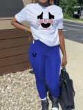 Printed pants casual two-piece set