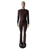 Elastic hip lifting small bell bottom pants set