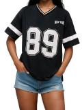 Loose printed ball jersey top