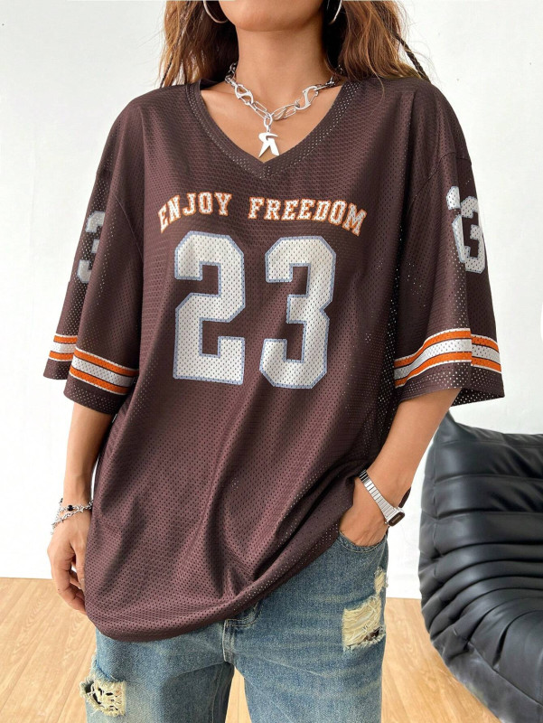 Long hollowed out ball jersey top