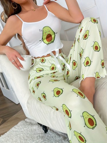 Avocado camisole pajama pants two-piece home outfit