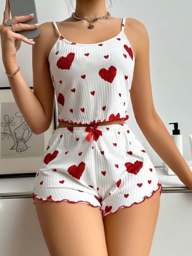 Love printed camisole shorts for wearing pajamas outside