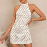 Hollow neck strap, see through backless short sunscreen cover, skirt