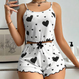 Love printed camisole shorts for wearing pajamas outside