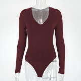 Interior base shirt, top, long sleeved V-neck jumpsuit