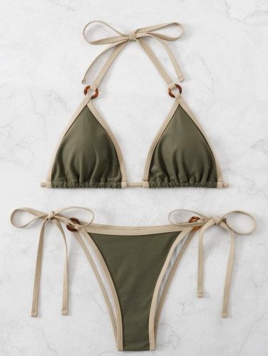 Women's swimsuit backless split swimsuit bikini set