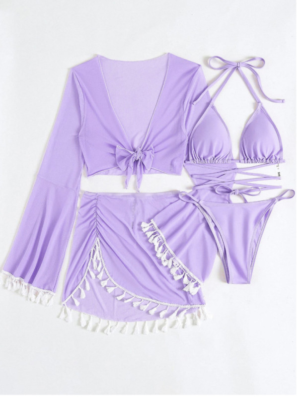 Split swimsuit four piece set