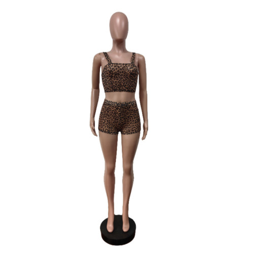 Mesh set elastic vest shorts set