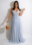 Lace camisole backless chiffon women's dress Y670372203903