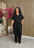 Two piece shirt short sleeved set