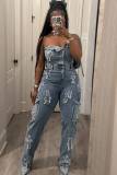 Strapless embroidered jumpsuit pants