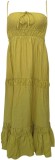 Strap top backless pleated dress