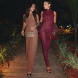 Perspective mesh high waist and hip hugging dress