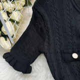 Hollow out slim fit and slimming knitted dress 855356816393