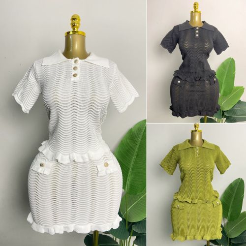 Knitted suit short skirt