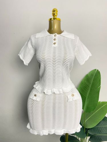 Knitted suit short skirt