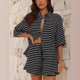 Knitted short sleeved shorts set