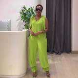 Loose strap ankle jumpsuit