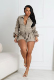 Solid color workwear lantern jumpsuit