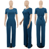 Two piece set of casual top and pants