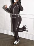 Zipper long sleeved fitness yoga set