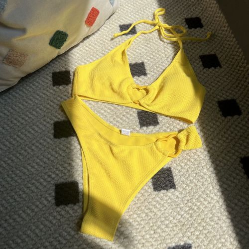 Love special fabric split swimsuit, swimsuit, bikini