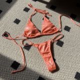Split shiny bikini