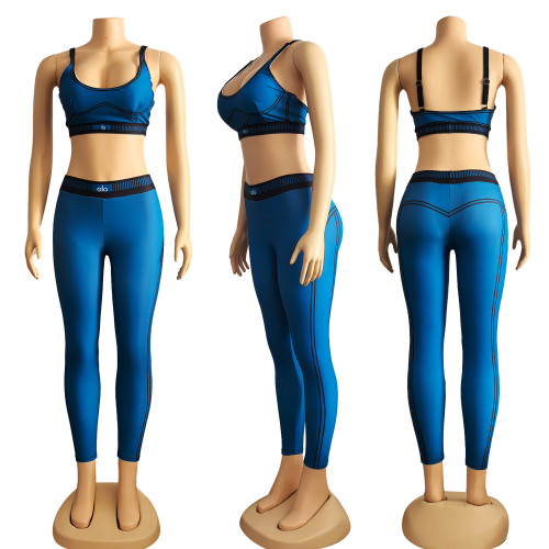 Two piece set of letter yoga exercise