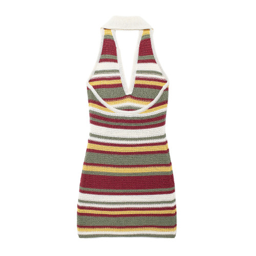 Tailored crochet short neck dress