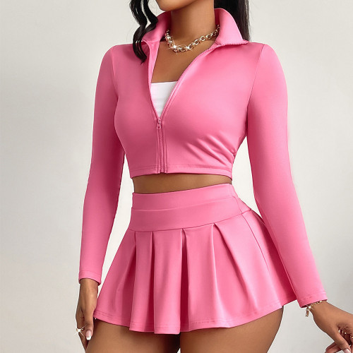 Waist up top and short skirt set
