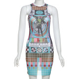 Mesh contrasting high waist and hip hugging dress