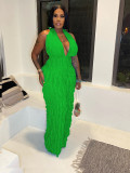 Wave patterned chest hugging high waisted jumpsuit
