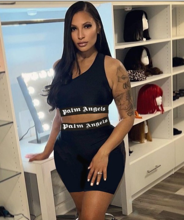 Printed tight fitting sports shorts set